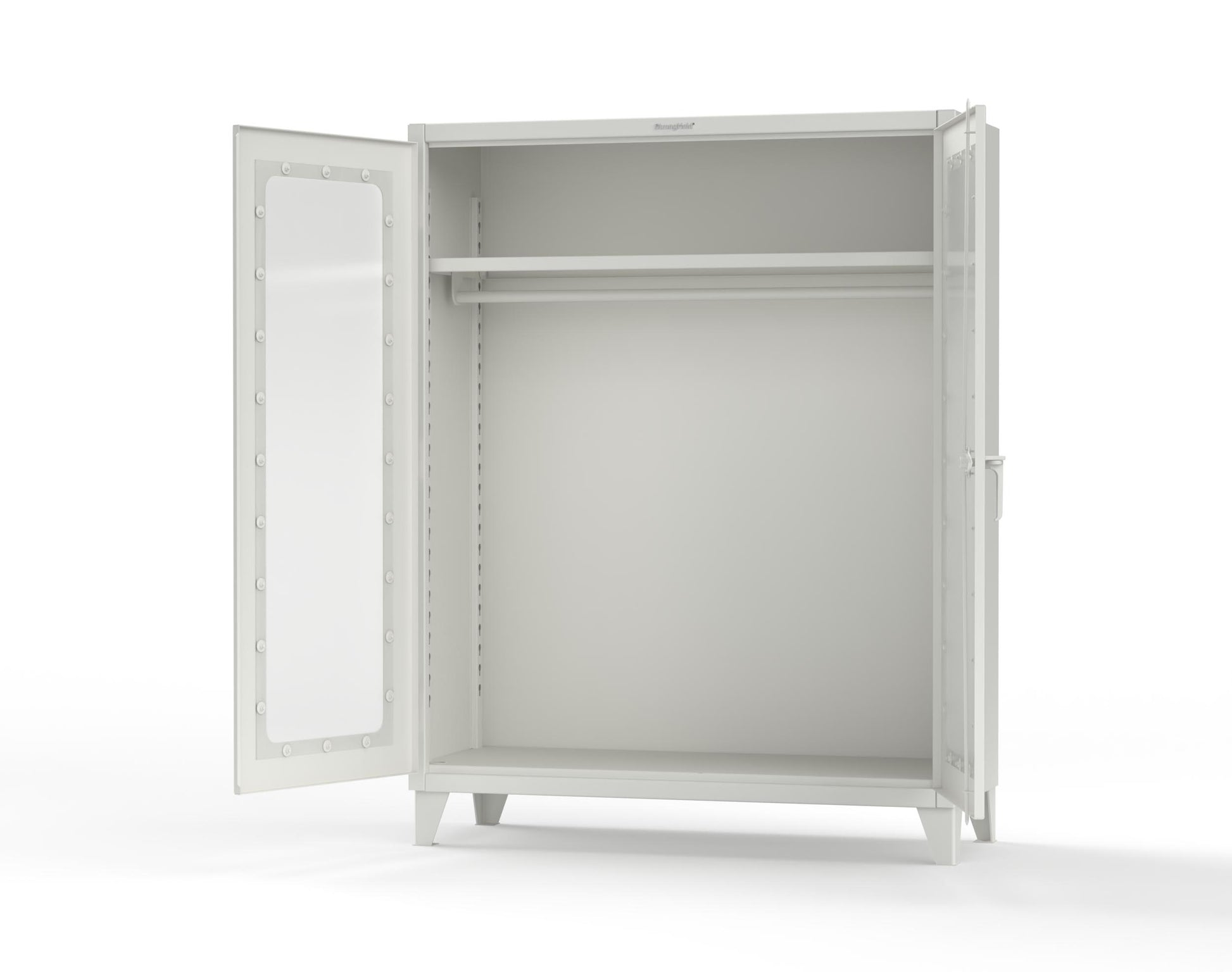 Extreme Duty 12 GA Clear View Uniform Cabinet with Hanger Rod, 1 Shelf - 60 In. W x 24 In. D x 78 In. H - 56-LD-WR-241-9003