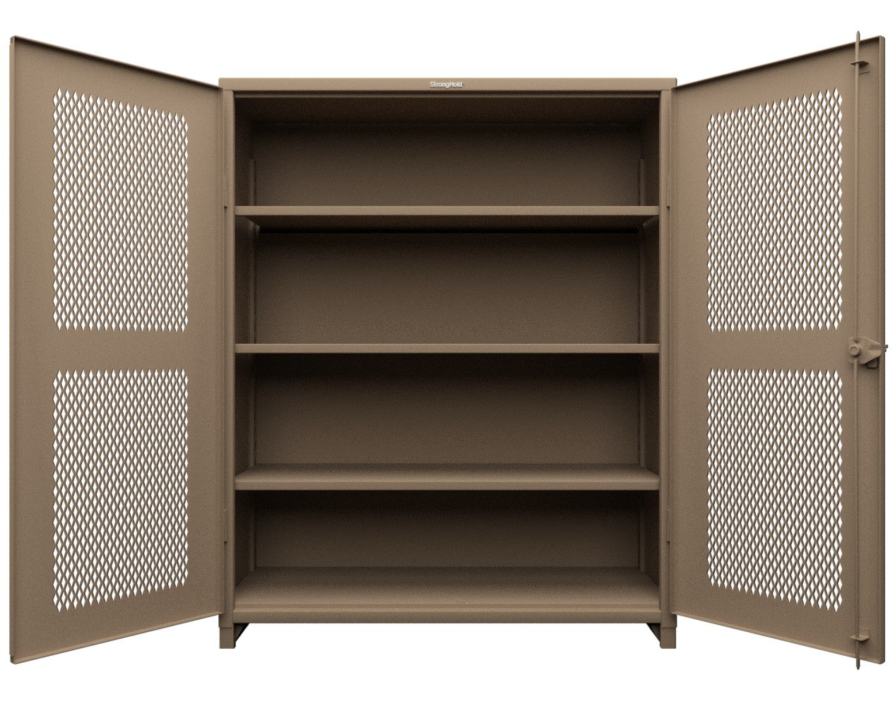 Extra Heavy Duty 14 GA Ventilated (Diamond) Cabinet with 6 Half-Width Drawers, 3 Shelves - 60 In. W x 24 In. D x 75 In. H