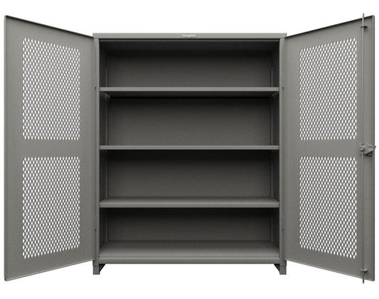 Extra Heavy Duty 14 GA Ventilated (Diamond) Cabinet with 6 Half-Width Drawers, 3 Shelves - 60 In. W x 24 In. D x 75 In. H
