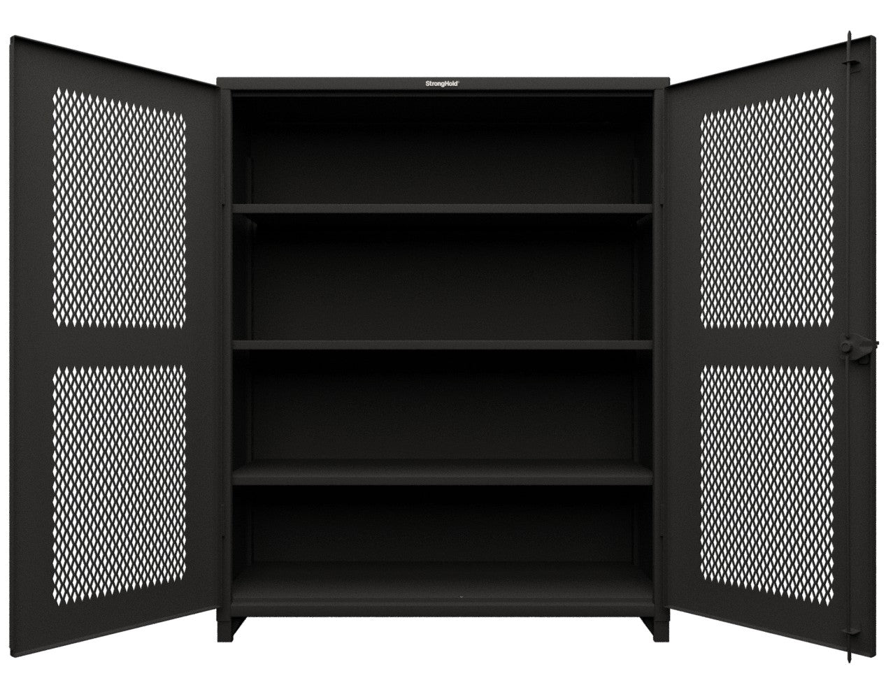 Extra Heavy Duty 14 GA Ventilated (Diamond) Cabinet with 6 Half-Width Drawers, 3 Shelves - 60 In. W x 24 In. D x 75 In. H