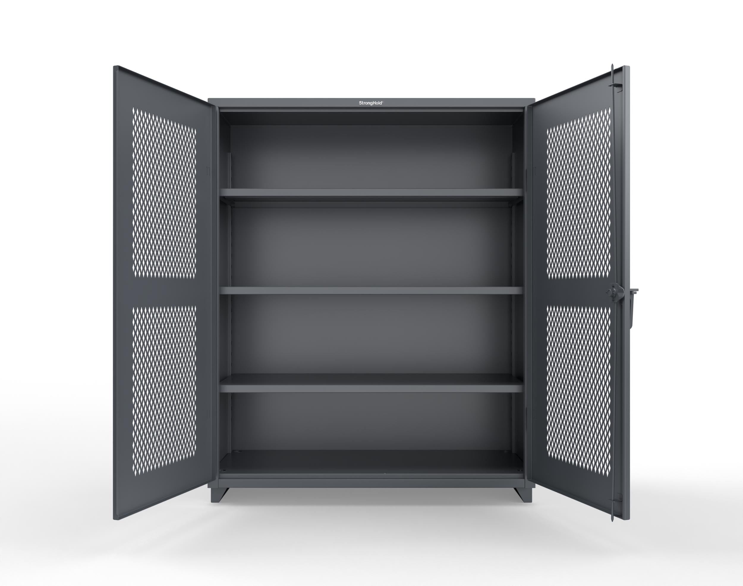 Extra Heavy Duty 14 GA Cabinet with Ventilated (Diamond) Doors - 60 In ...