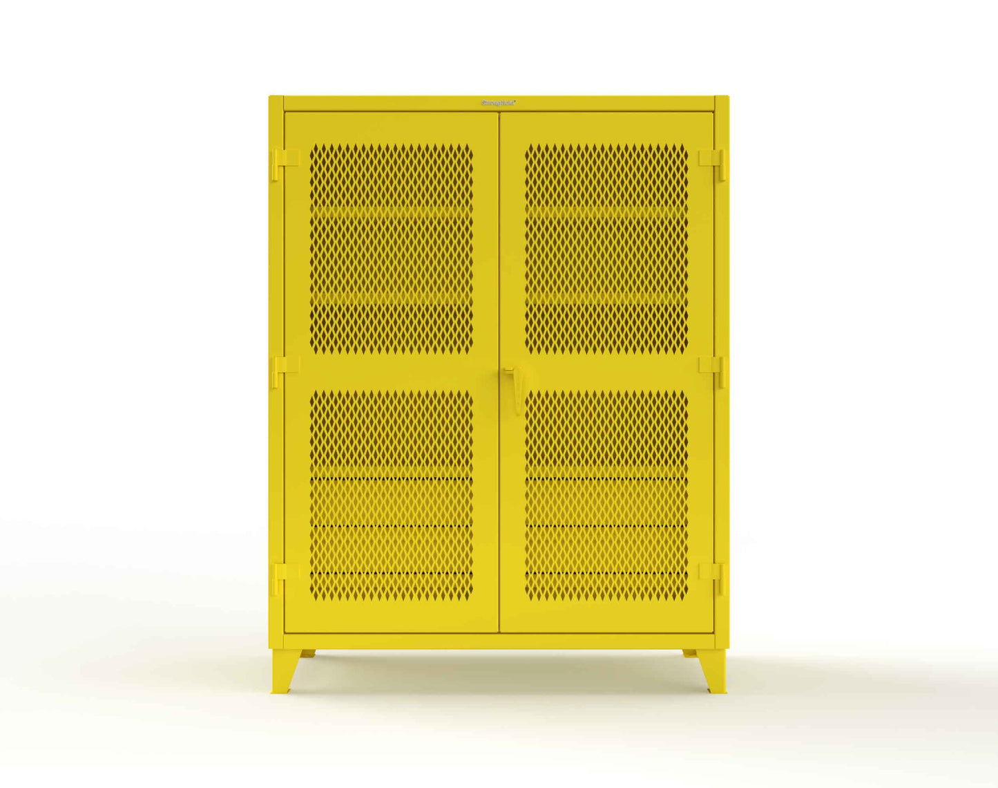 Extreme Duty 12 GA Ventilated (Diamond) Cabinet with 6 Half-Width Drawers, 4 Shelves - 60 In. W x 24 In. D x 78 In. H - 56-V-244-6/5DB-1021