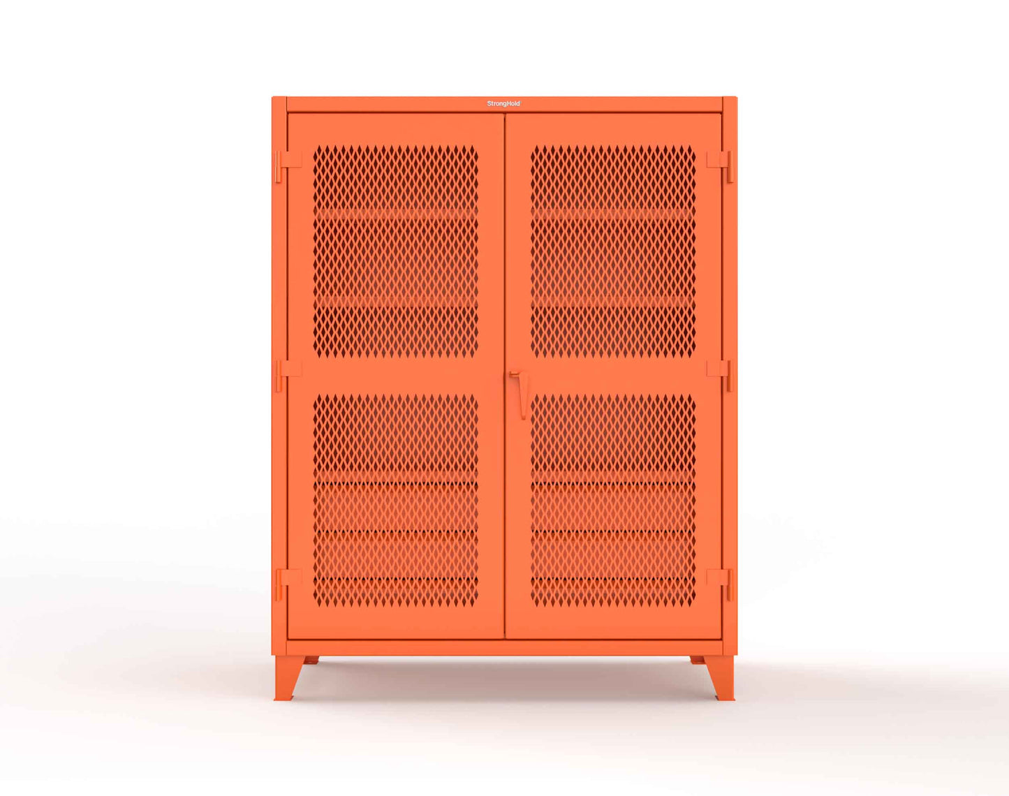 Extreme Duty 12 GA Ventilated (Diamond) Cabinet with 6 Half-Width Drawers, 4 Shelves - 60 In. W x 24 In. D x 78 In. H - 56-V-244-6/5DB-2009