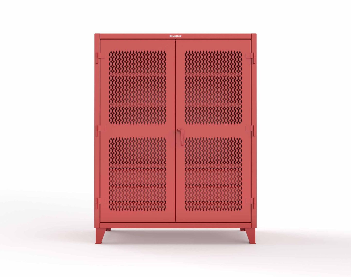Extreme Duty 12 GA Ventilated (Diamond) Cabinet with 6 Half-Width Drawers, 4 Shelves - 60 In. W x 24 In. D x 78 In. H - 56-V-244-6/5DB-3001