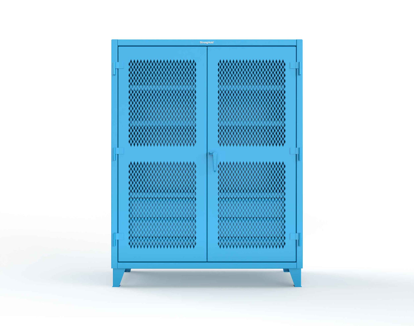 Extreme Duty 12 GA Ventilated (Diamond) Cabinet with 6 Half-Width Drawers, 4 Shelves - 60 In. W x 24 In. D x 78 In. H - 56-V-244-6/5DB-5012