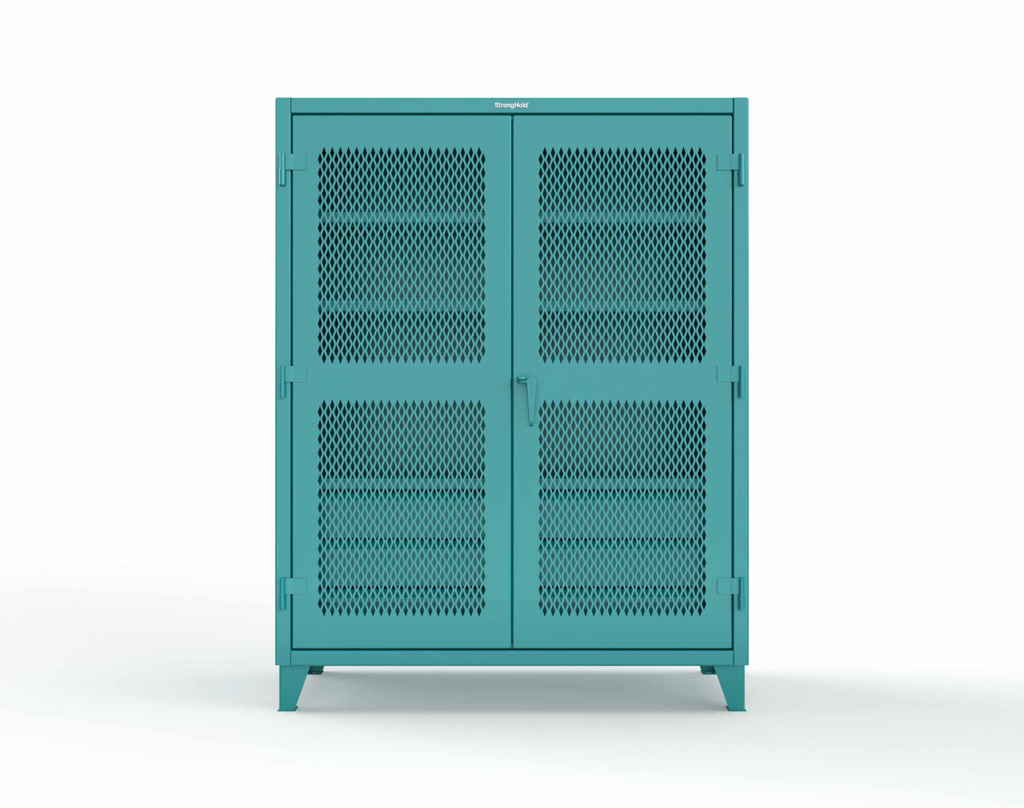 Extreme Duty 12 GA Ventilated (Diamond) Cabinet with 6 Half-Width Drawers, 4 Shelves - 60 In. W x 24 In. D x 78 In. H - 56-V-244-6/5DB-5021