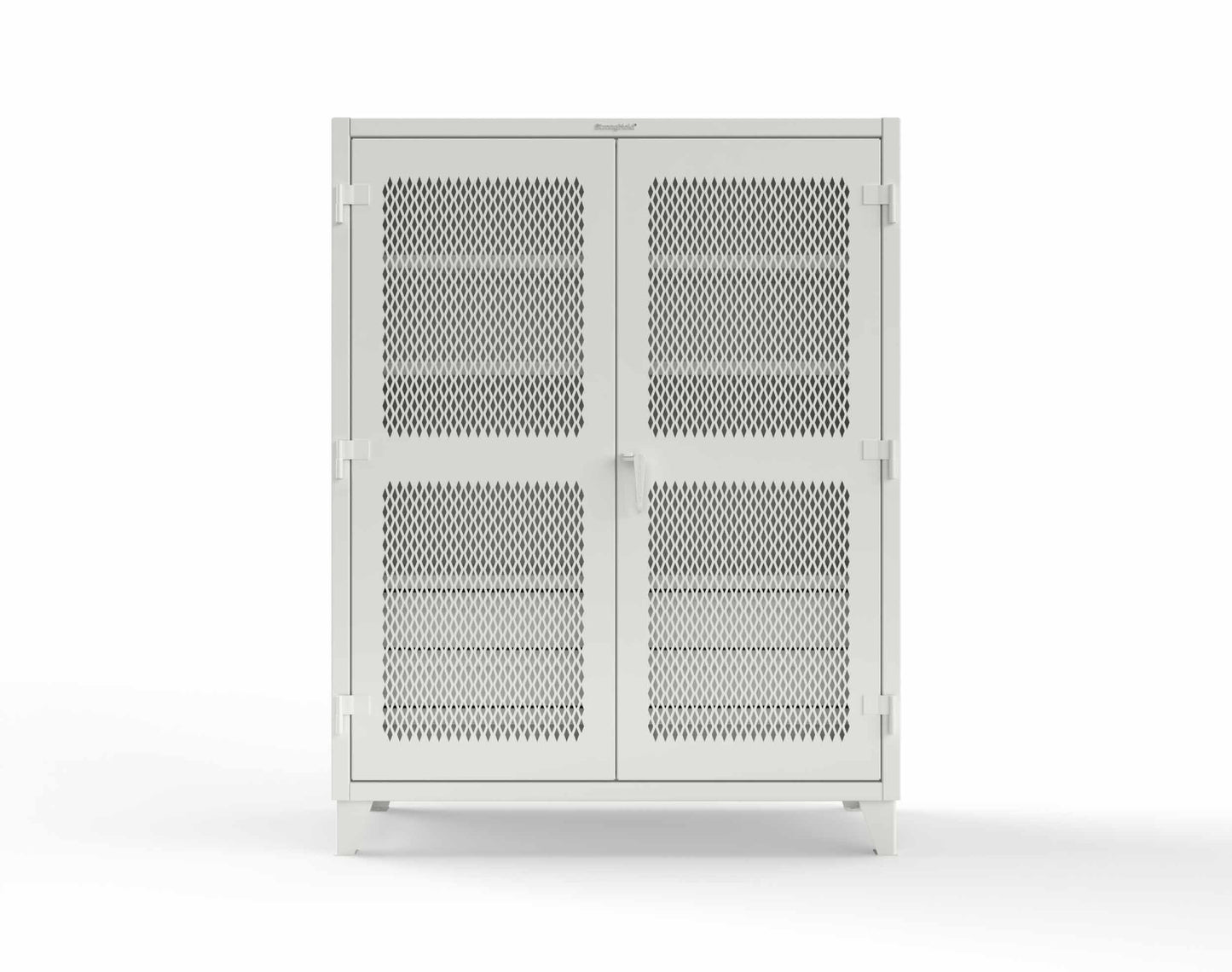 Extreme Duty 12 GA Ventilated (Diamond) Cabinet with 6 Half-Width Drawers, 4 Shelves - 60 In. W x 24 In. D x 78 In. H - 56-V-244-6/5DB-9003