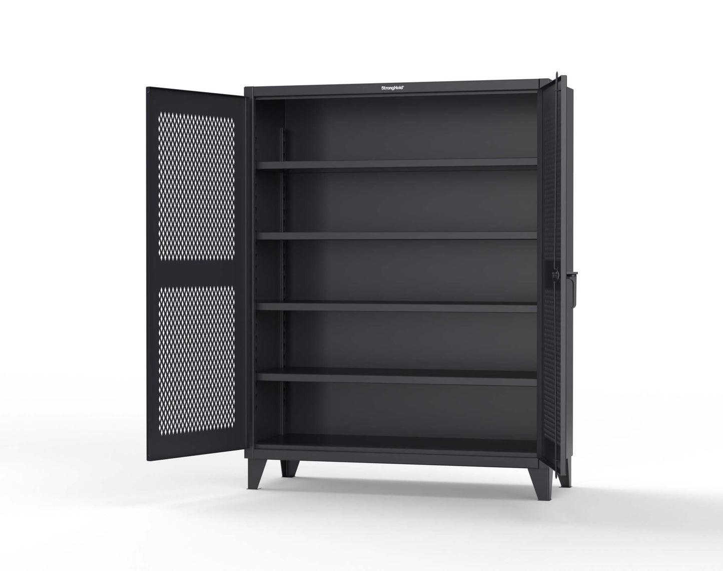 Extreme Duty 12 GA Cabinet with Ventilated (Diamond) Doors - 60 In. W x 24 In. D x 78 In. H - 56-V-244-9005