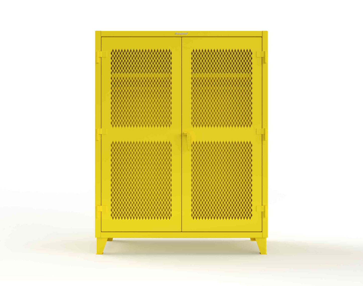 Extreme Duty 12 GA Ventilated (Diamond) Uniform Cabinet with Hanger Rod, 1 Shelf - 60 In. W x 24 In. D x 78 In. H - 56-V-WR-241-1021