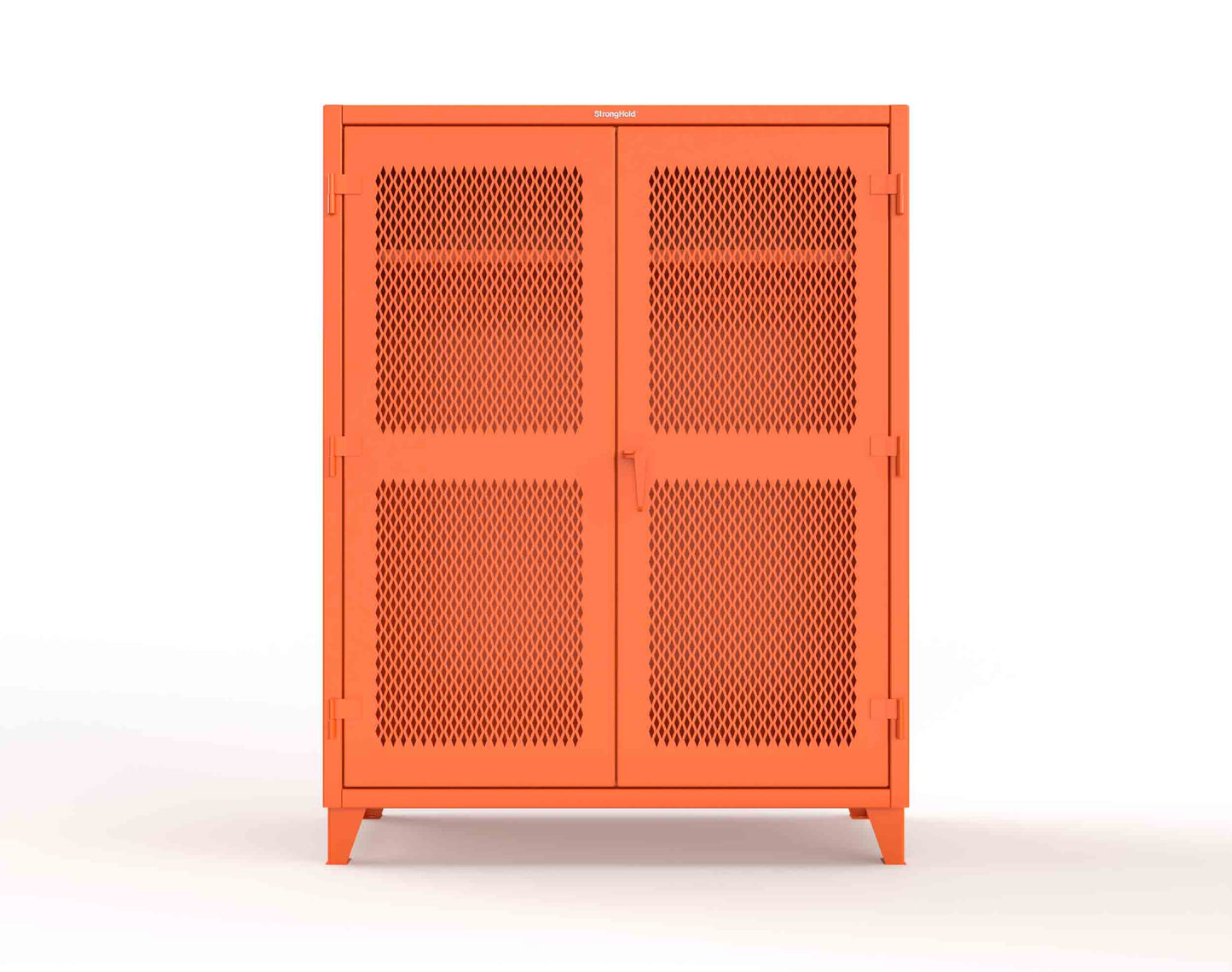 Extreme Duty 12 GA Ventilated (Diamond) Uniform Cabinet with Hanger Rod, 1 Shelf - 60 In. W x 24 In. D x 78 In. H - 56-V-WR-241-2009