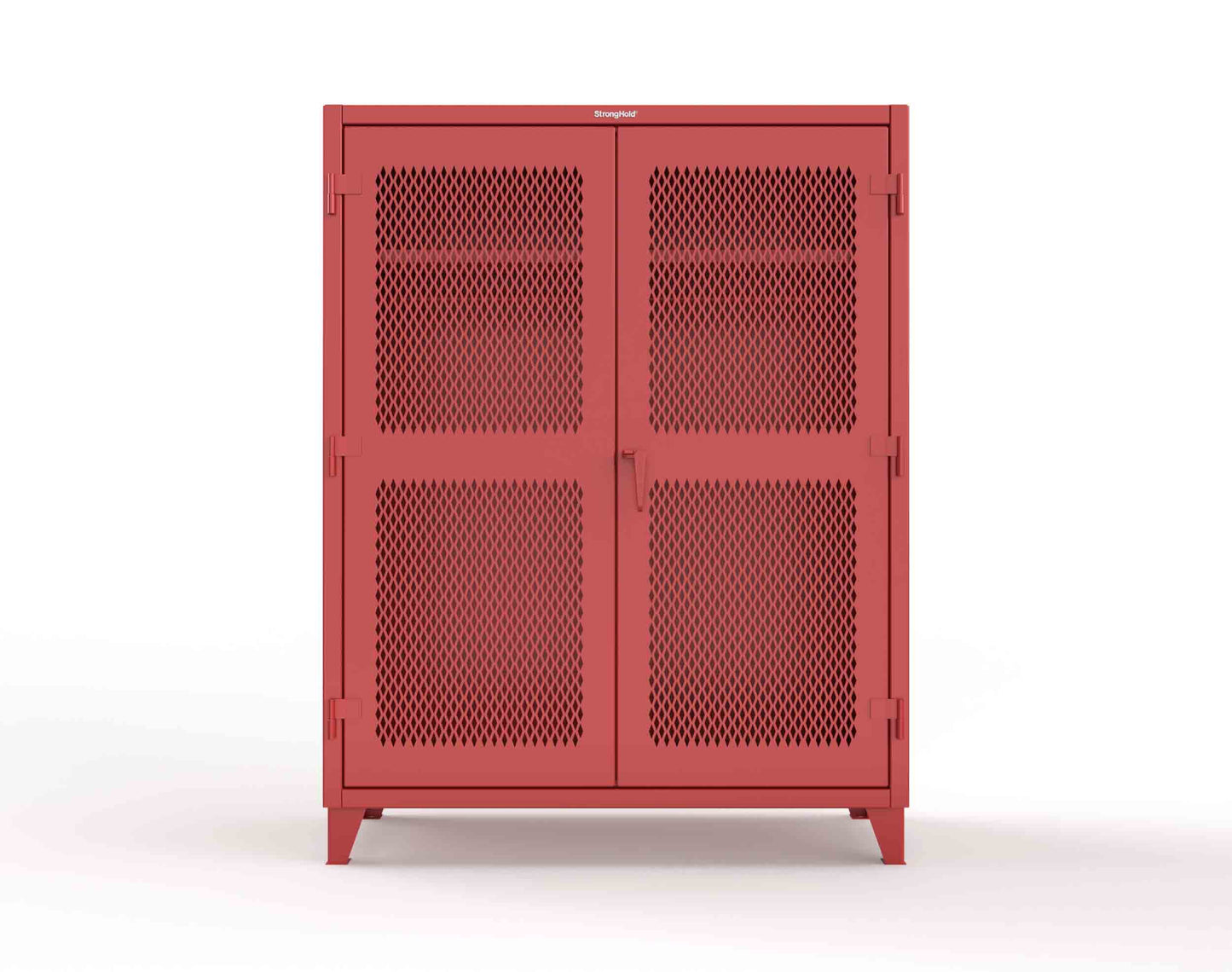 Extreme Duty 12 GA Ventilated (Diamond) Uniform Cabinet with Hanger Rod, 1 Shelf - 60 In. W x 24 In. D x 78 In. H - 56-V-WR-241-3001