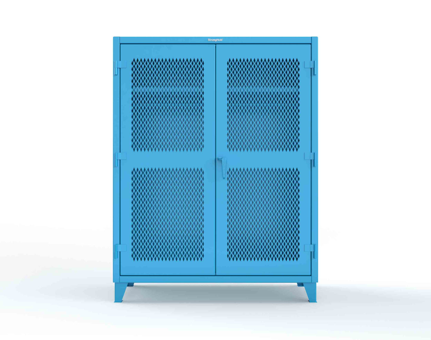 Extreme Duty 12 GA Ventilated (Diamond) Uniform Cabinet with Hanger Rod, 1 Shelf - 60 In. W x 24 In. D x 78 In. H - 56-V-WR-241-5012