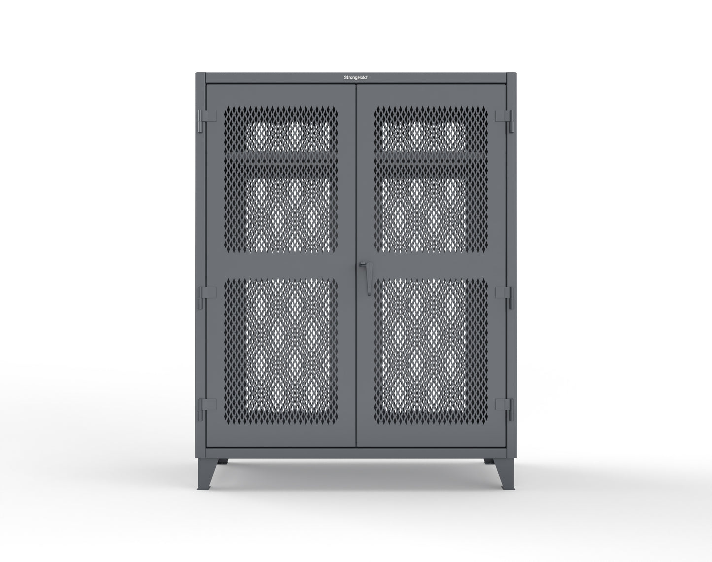 Extreme Duty 12 GA Fully-Ventilated Uniform Cabinet with Hanger Rod, 1 Shelf - 60 In. W x 24 In. D x 78 In. H - 56-VBS-241WR-7024