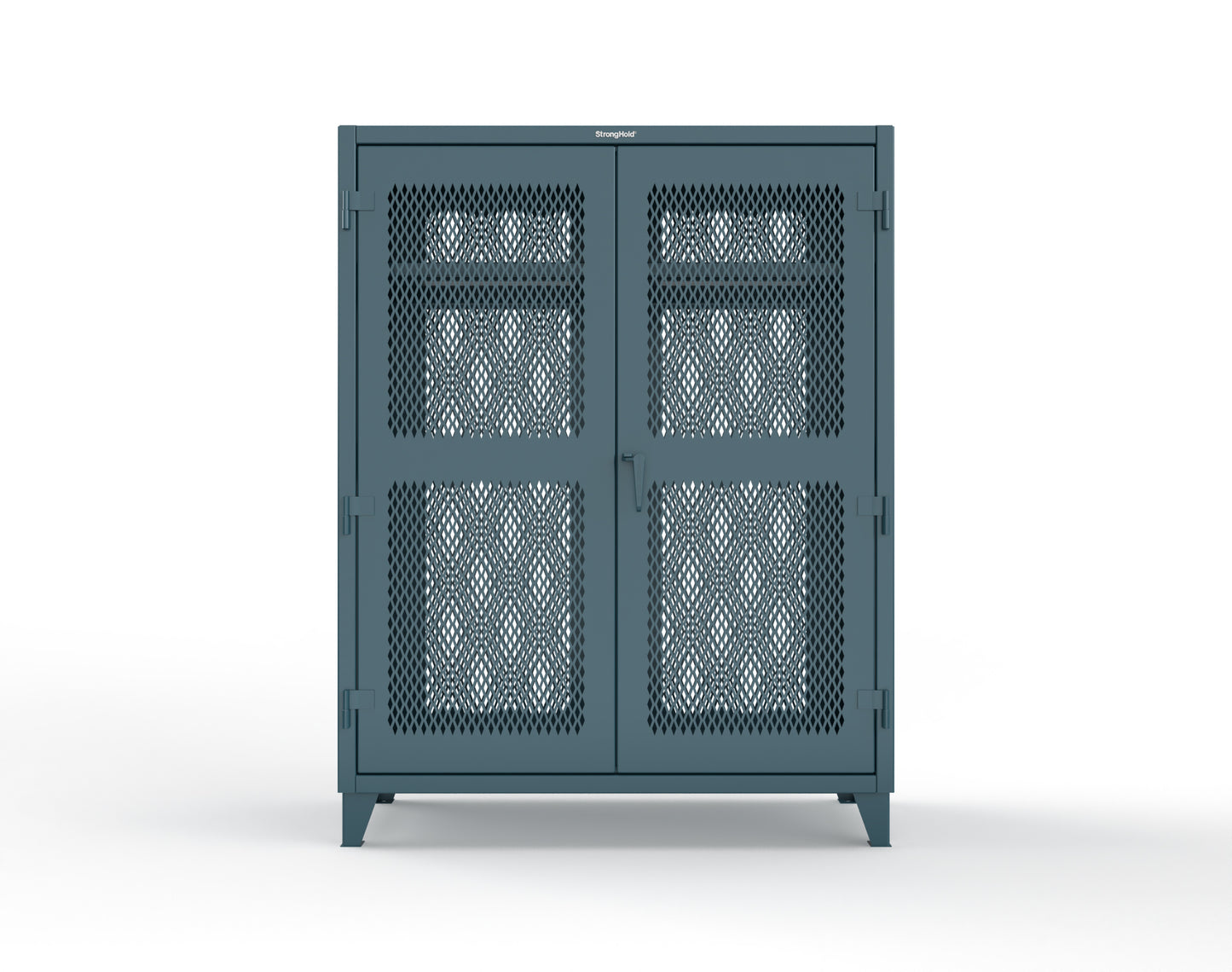 Extreme Duty 12 GA Fully-Ventilated Uniform Cabinet with Hanger Rod, 1 Shelf - 60 In. W x 24 In. D x 78 In. H - 56-VBS-241WR-5001