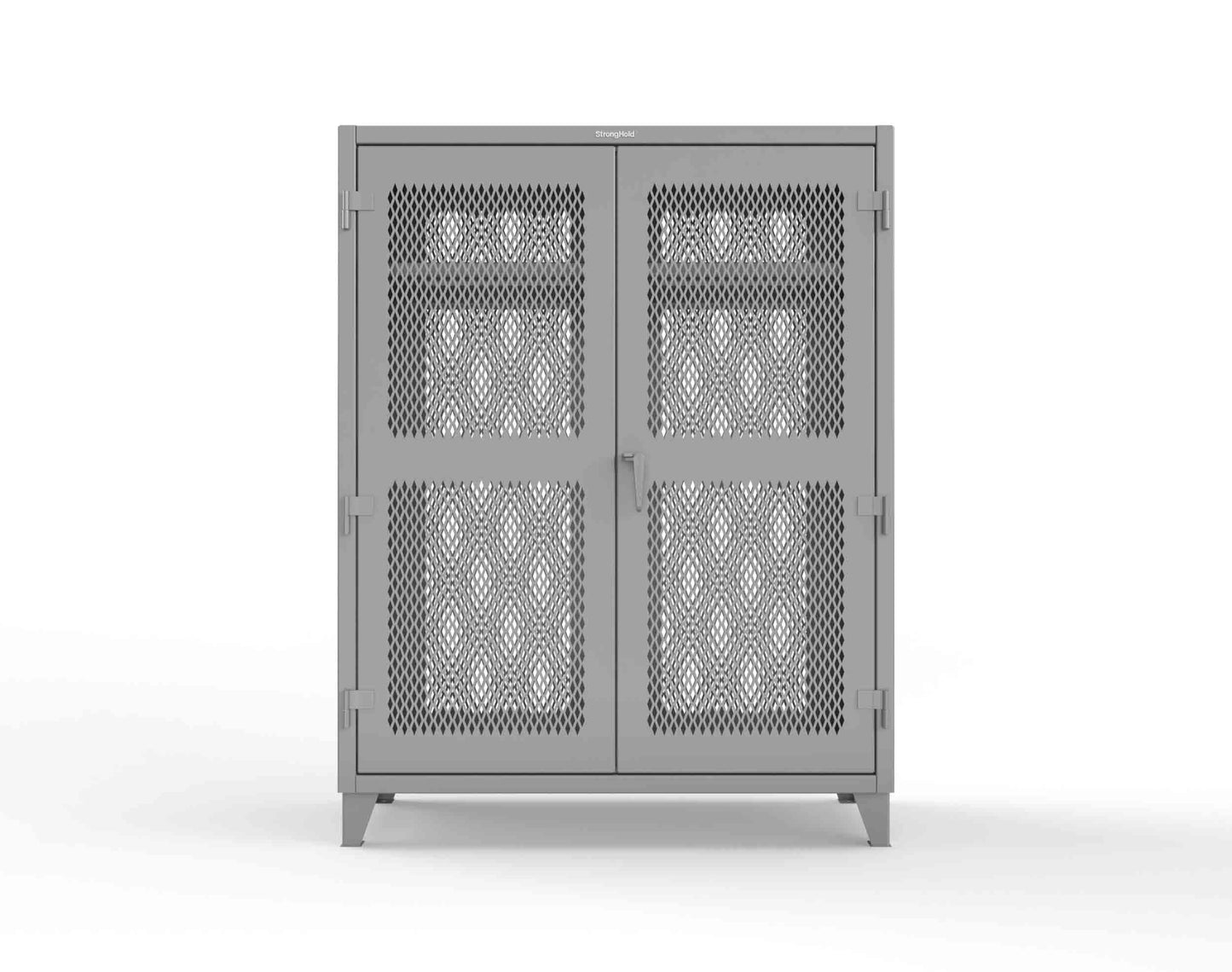 Extreme Duty 12 GA Fully-Ventilated Uniform Cabinet with Hanger Rod, 1 Shelf - 60 In. W x 24 In. D x 78 In. H - 56-VBS-241WR-7037