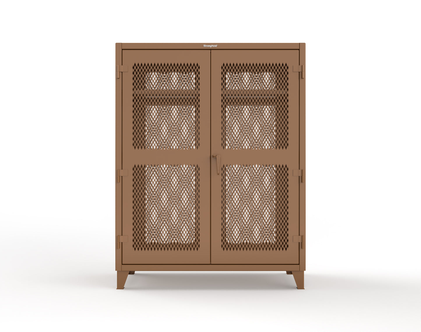 Extreme Duty 12 GA Fully-Ventilated Uniform Cabinet with Hanger Rod, 1 Shelf - 60 In. W x 24 In. D x 78 In. H - 56-VBS-241WR-8008