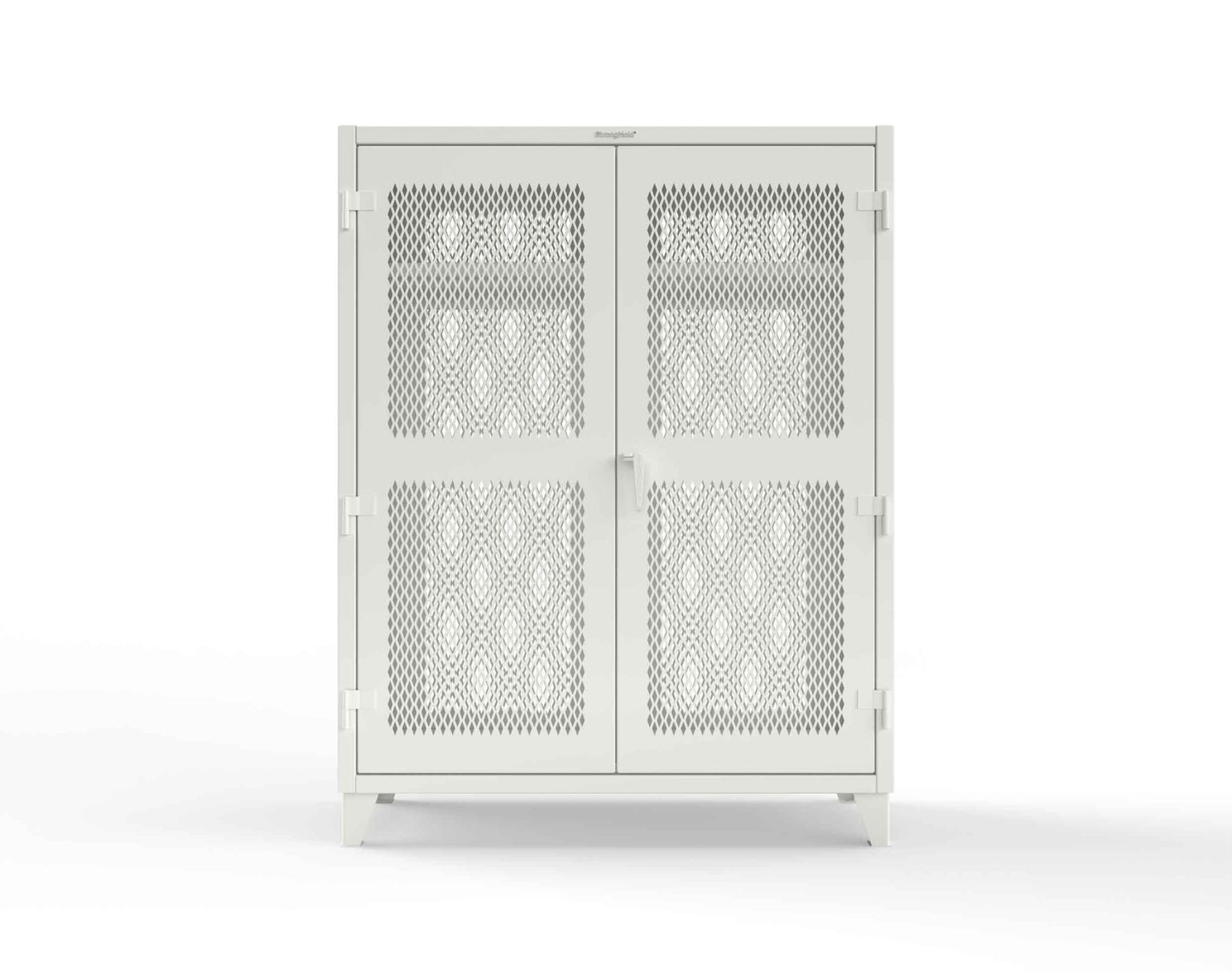 Extreme Duty 12 GA Fully-Ventilated Uniform Cabinet with Hanger Rod, 1 Shelf - 60 In. W x 24 In. D x 78 In. H - 56-VBS-241WR-9003