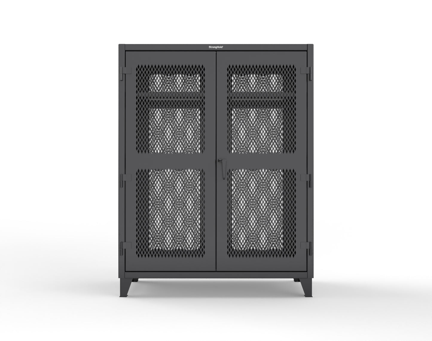 Extreme Duty 12 GA Fully-Ventilated Uniform Cabinet with Hanger Rod, 1 Shelf - 60 In. W x 24 In. D x 78 In. H - 56-VBS-241WR-9005