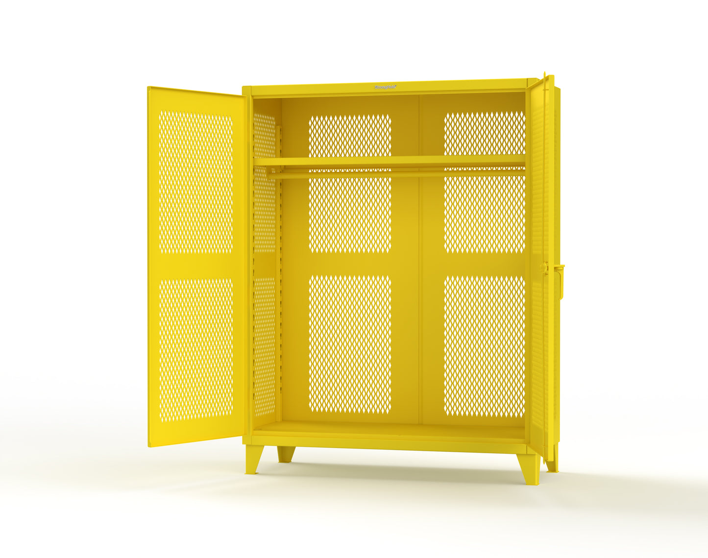 Extreme Duty 12 GA Fully-Ventilated Uniform Cabinet with Hanger Rod, 1 Shelf - 60 In. W x 24 In. D x 78 In. H - 56-VBS-241WR-1021