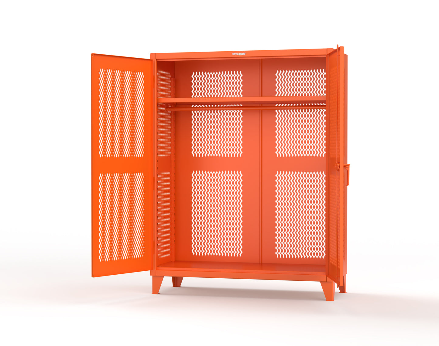 Extreme Duty 12 GA Fully-Ventilated Uniform Cabinet with Hanger Rod, 1 Shelf - 60 In. W x 24 In. D x 78 In. H - 56-VBS-241WR-2009
