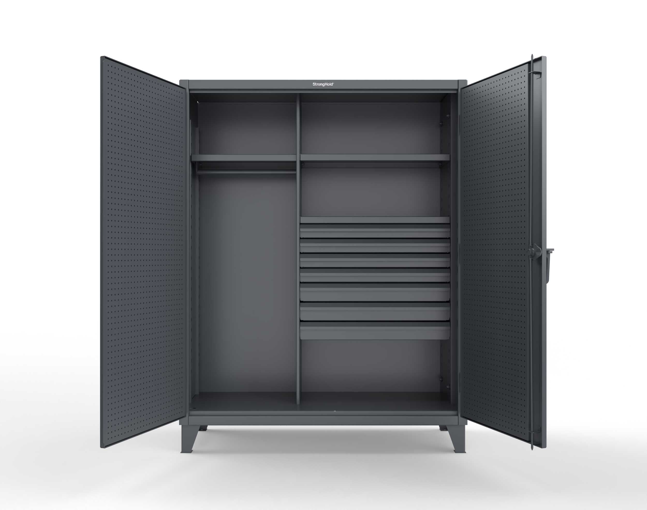Extreme Duty 12 GA Uniform Cabinet with 7 Drawers, Pegboard, 3 Shelves ...