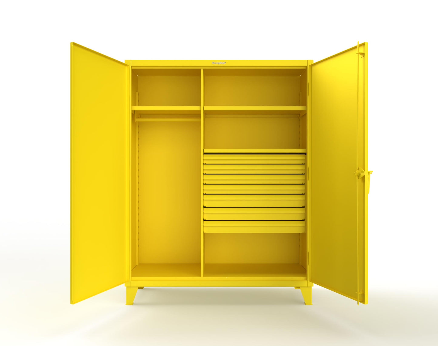 Extreme Duty 12 GA Uniform Cabinet with 7 Drawers, 3 Shelves - 60 In. W x 24 In. D x 78 In. H - 56-W-243-7DB-1021