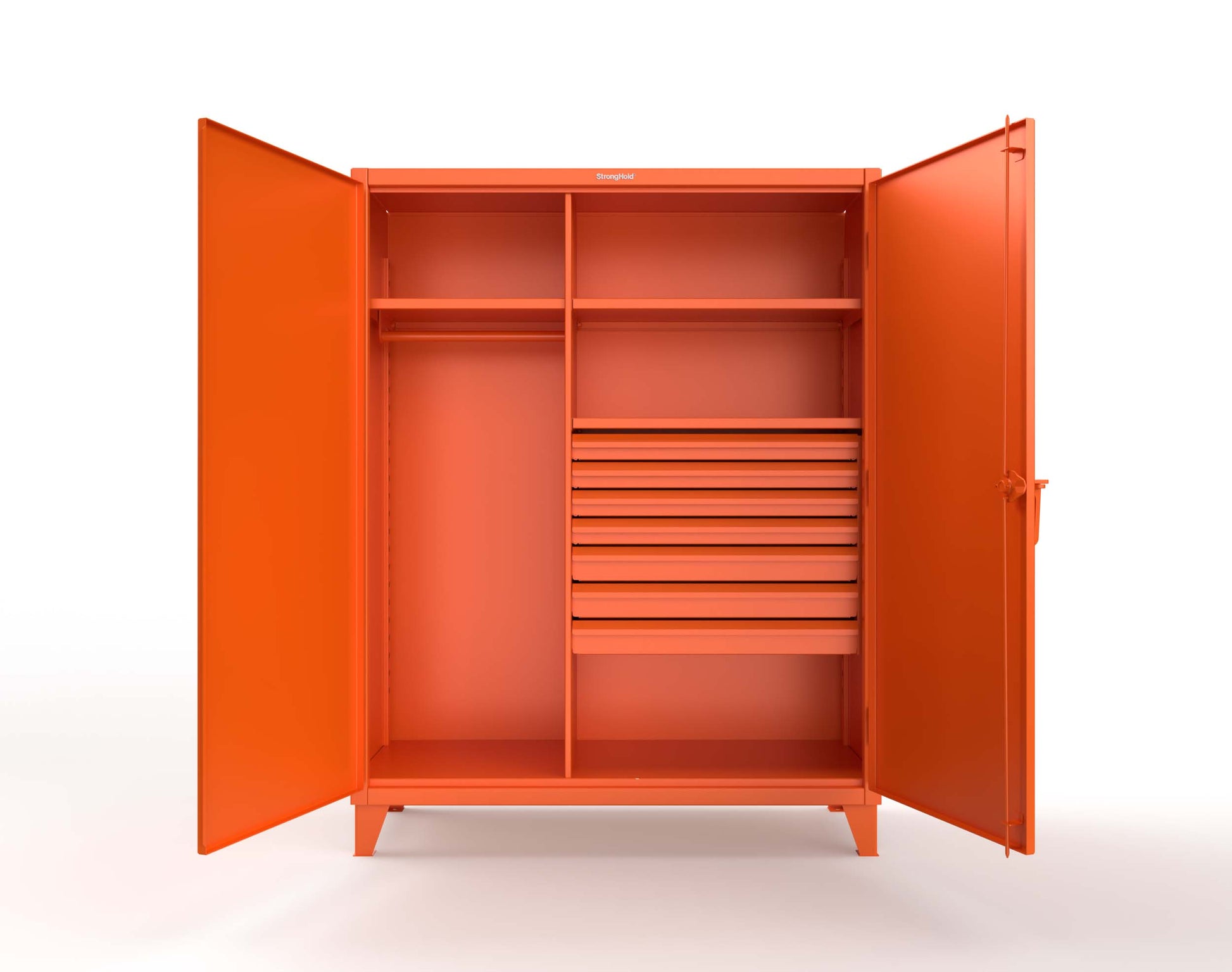 Extreme Duty 12 GA Uniform Cabinet with 7 Drawers, 3 Shelves - 60 In. W x 24 In. D x 78 In. H - 56-W-243-7DB-2009