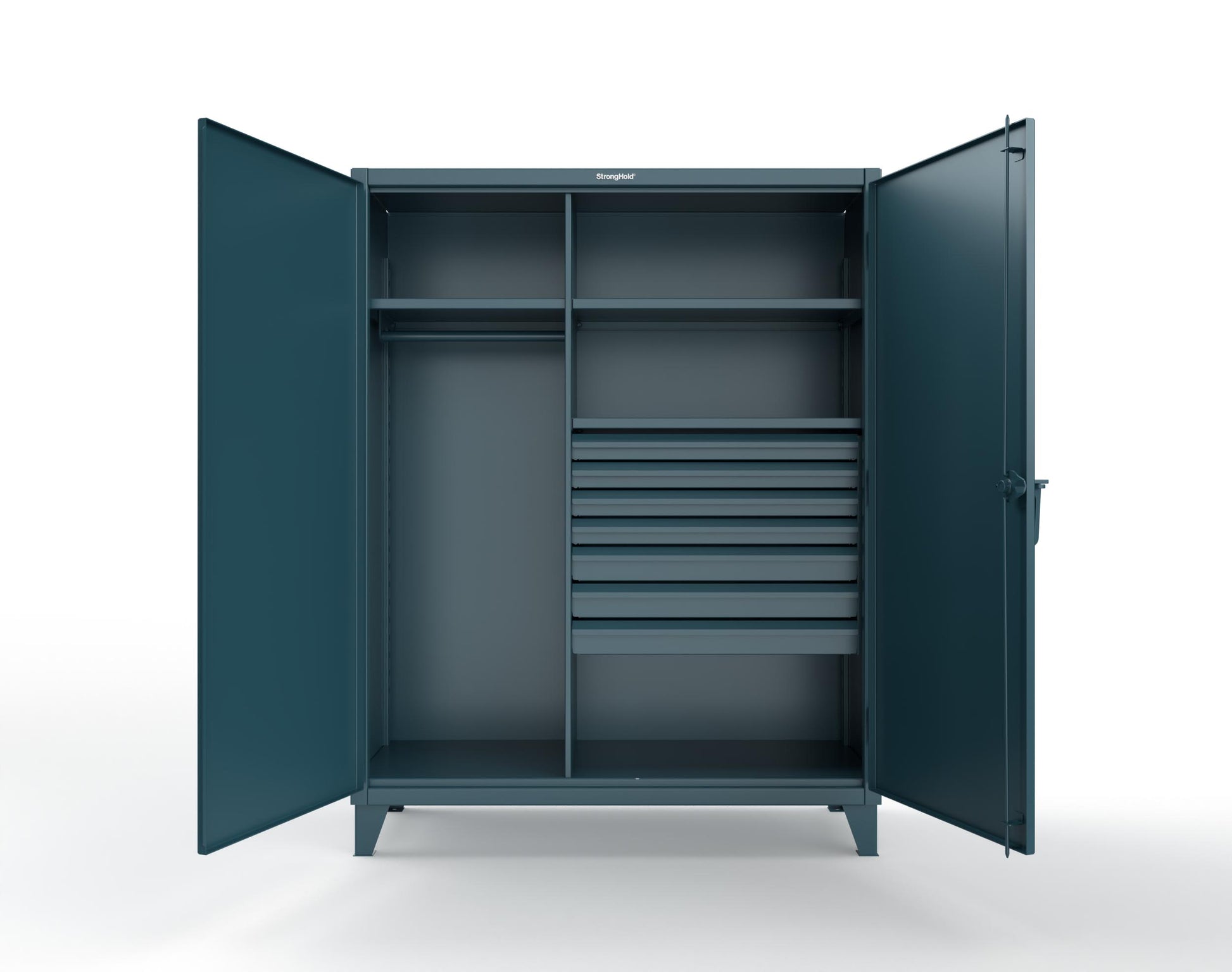 Extreme Duty 12 GA Uniform Cabinet with 7 Drawers, 3 Shelves - 60 In. W x 24 In. D x 78 In. H - 56-W-243-7DB-5001
