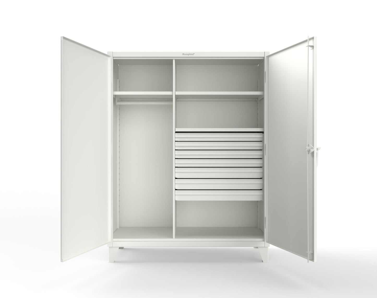 Extreme Duty 12 GA Uniform Cabinet with 7 Drawers, 3 Shelves - 60 In. W x 24 In. D x 78 In. H - 56-W-243-7DB-9003