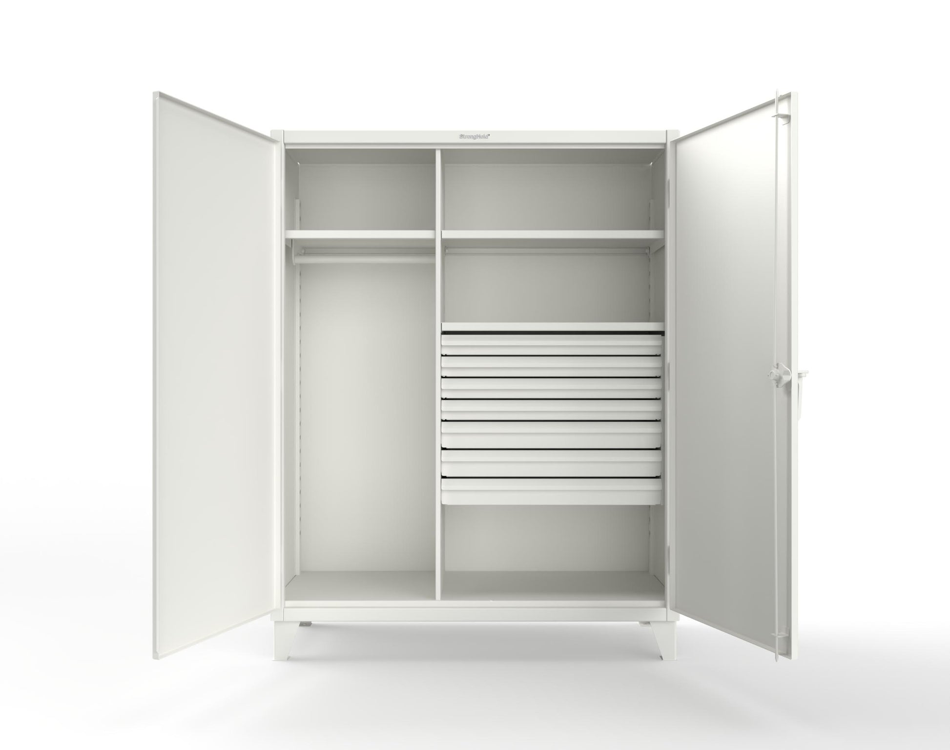 Extreme Duty 12 GA Uniform Cabinet with 7 Drawers, 3 Shelves - 60 In. W x 24 In. D x 78 In. H - 56-W-243-7DB-9003