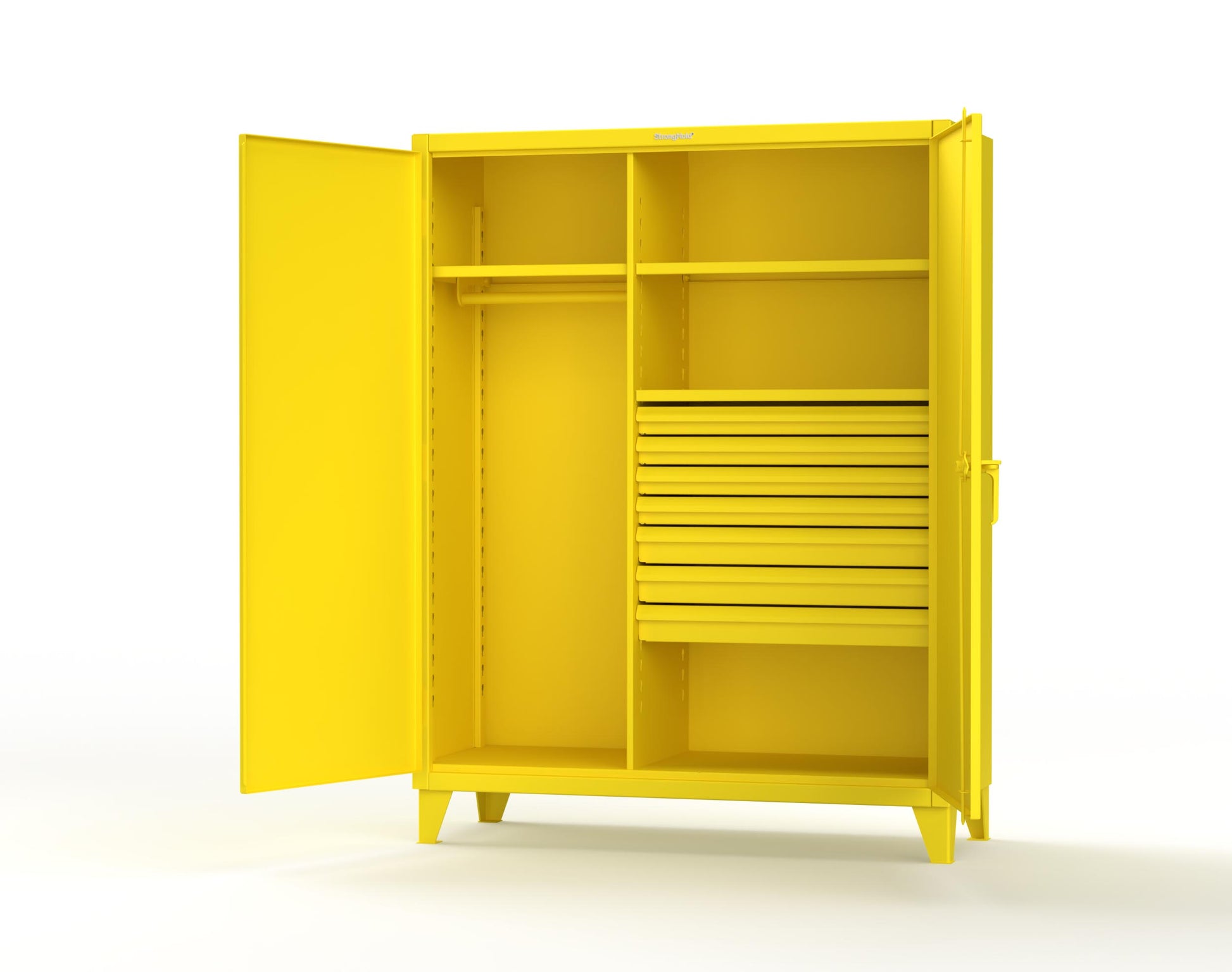 Extreme Duty 12 GA Uniform Cabinet with 7 Drawers, 3 Shelves - 60 In. W x 24 In. D x 78 In. H - 56-W-243-7DB-1021