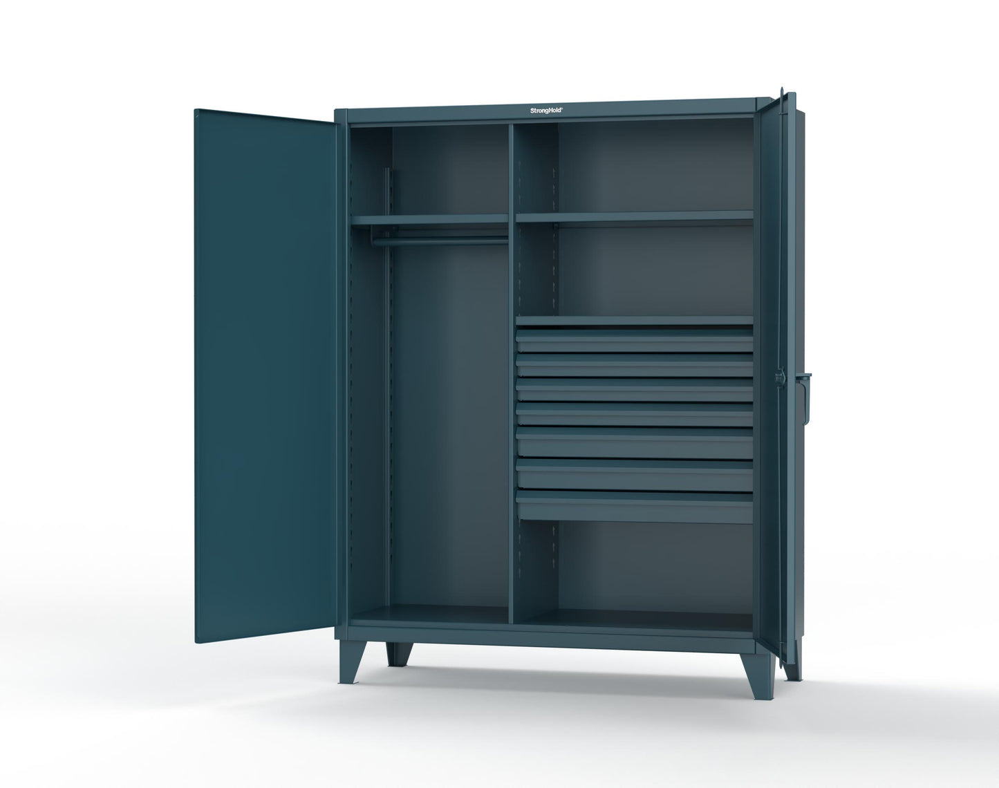 Extreme Duty 12 GA Uniform Cabinet with 7 Drawers, 3 Shelves - 60 In. W x 24 In. D x 78 In. H - 56-W-243-7DB-5001