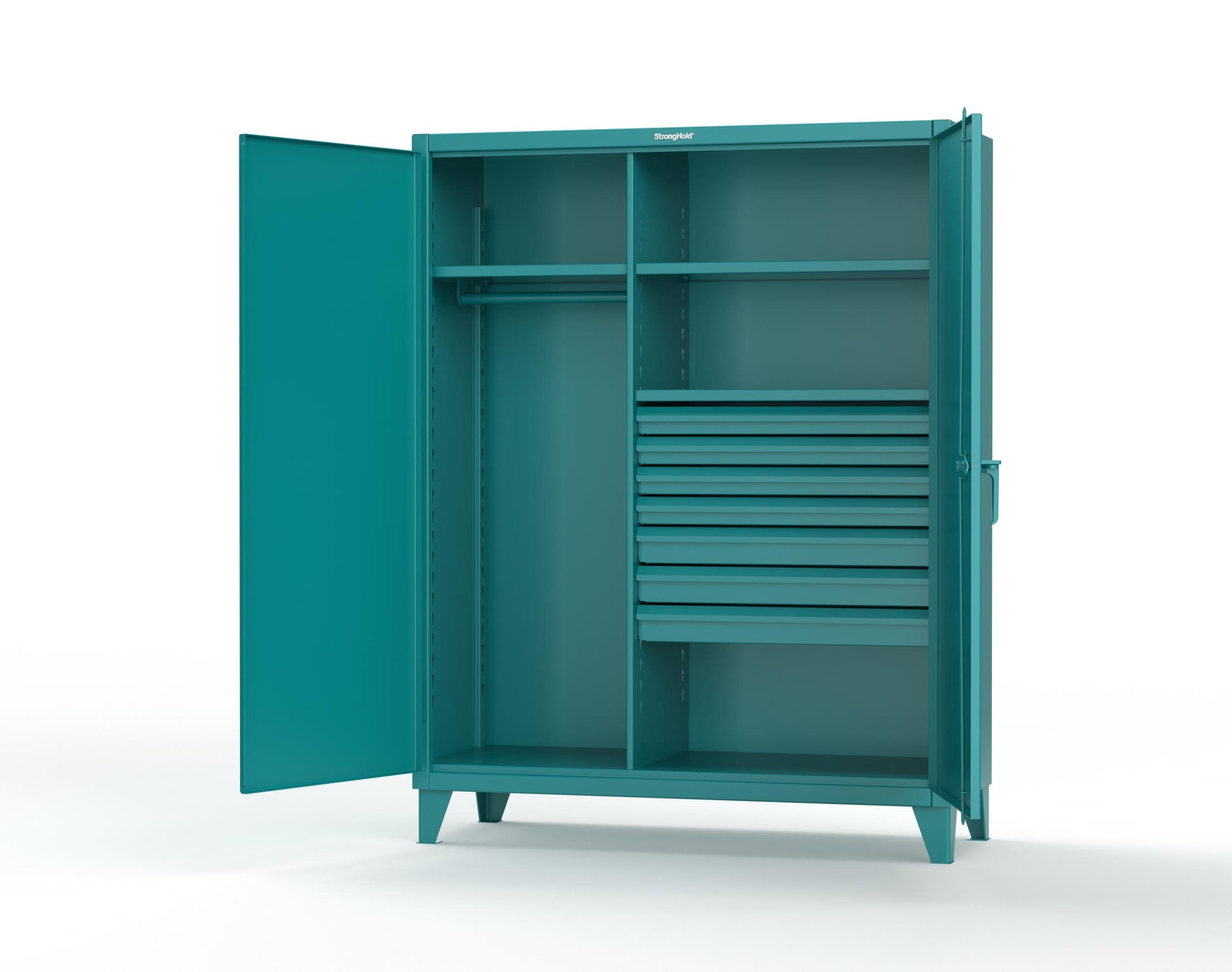 Extreme Duty 12 GA Uniform Cabinet with 7 Drawers, 3 Shelves - 60 In. W x 24 In. D x 78 In. H - 56-W-243-7DB-5021