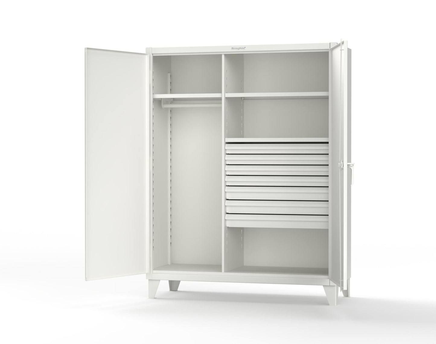 Extreme Duty 12 GA Uniform Cabinet with 7 Drawers, 3 Shelves - 60 In. W x 24 In. D x 78 In. H - 56-W-243-7DB-9003