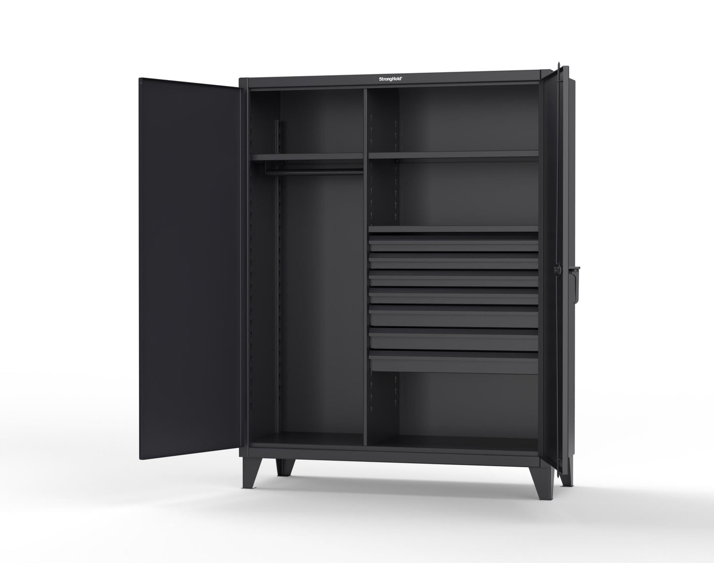 Extreme Duty 12 GA Uniform Cabinet with 7 Drawers, 3 Shelves - 60 In. W x 24 In. D x 78 In. H - 56-W-243-7DB-9005