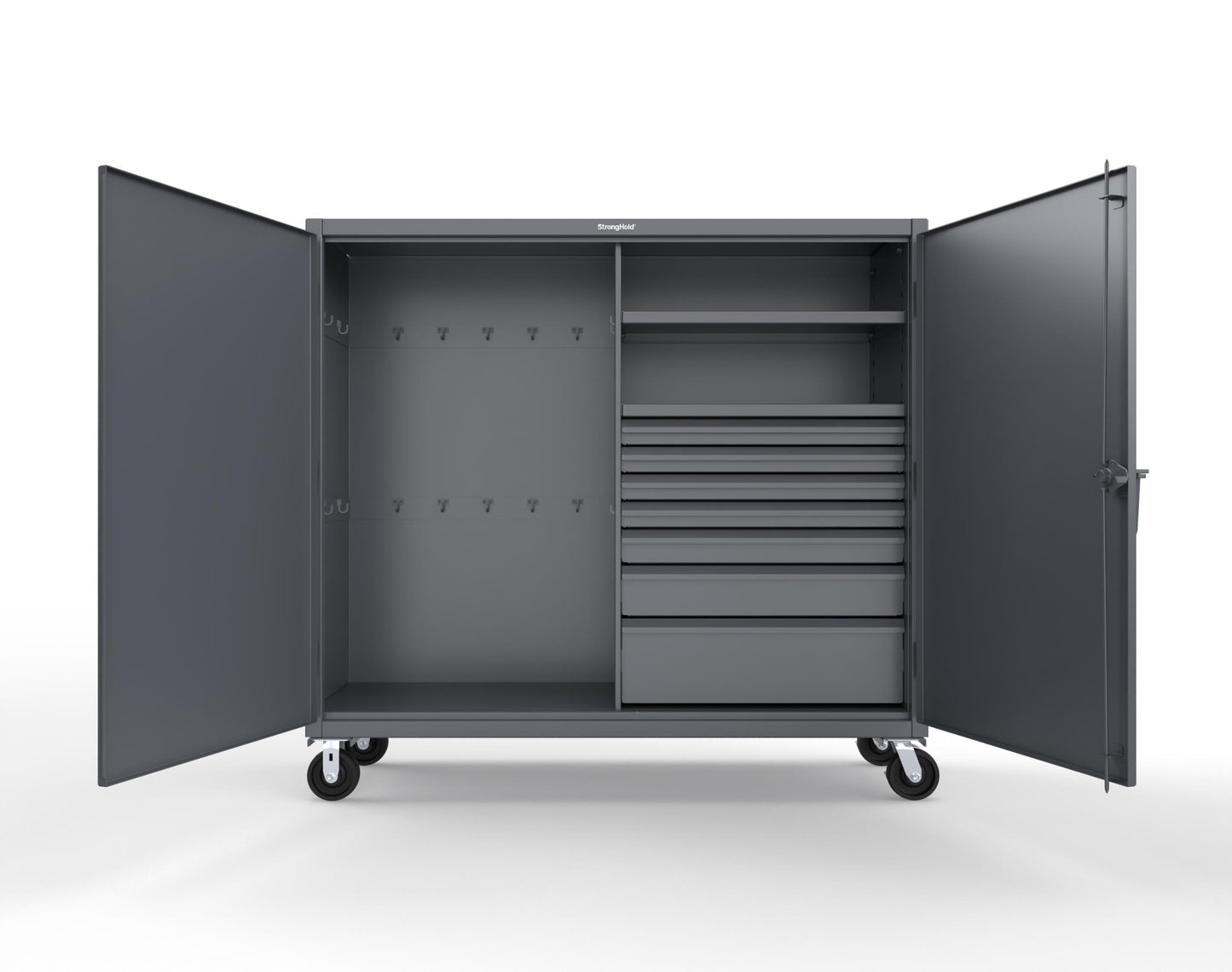 Extreme Duty 12 GA Mobile Rigging Cabinet with 7 Half-Width Drawers, 2 Shelves – 72 in. W x 24 in. D x 68 in. H - 65-242-7/5DB-CA-7024