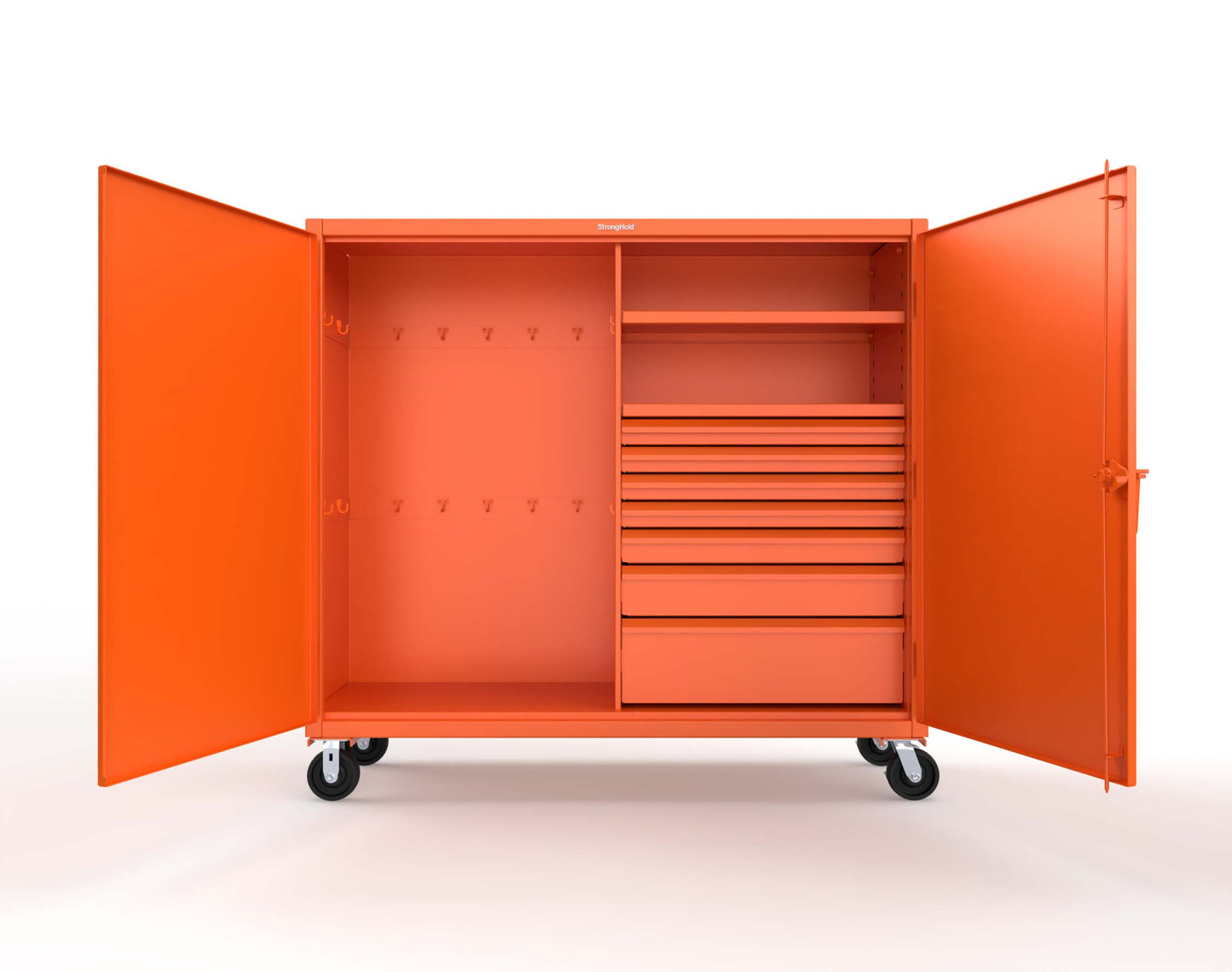 Extreme Duty 12 GA Mobile Rigging Cabinet with 7 Half-Width Drawers, 2 Shelves – 72 in. W x 24 in. D x 68 in. H - 65-242-7/5DB-CA-2009