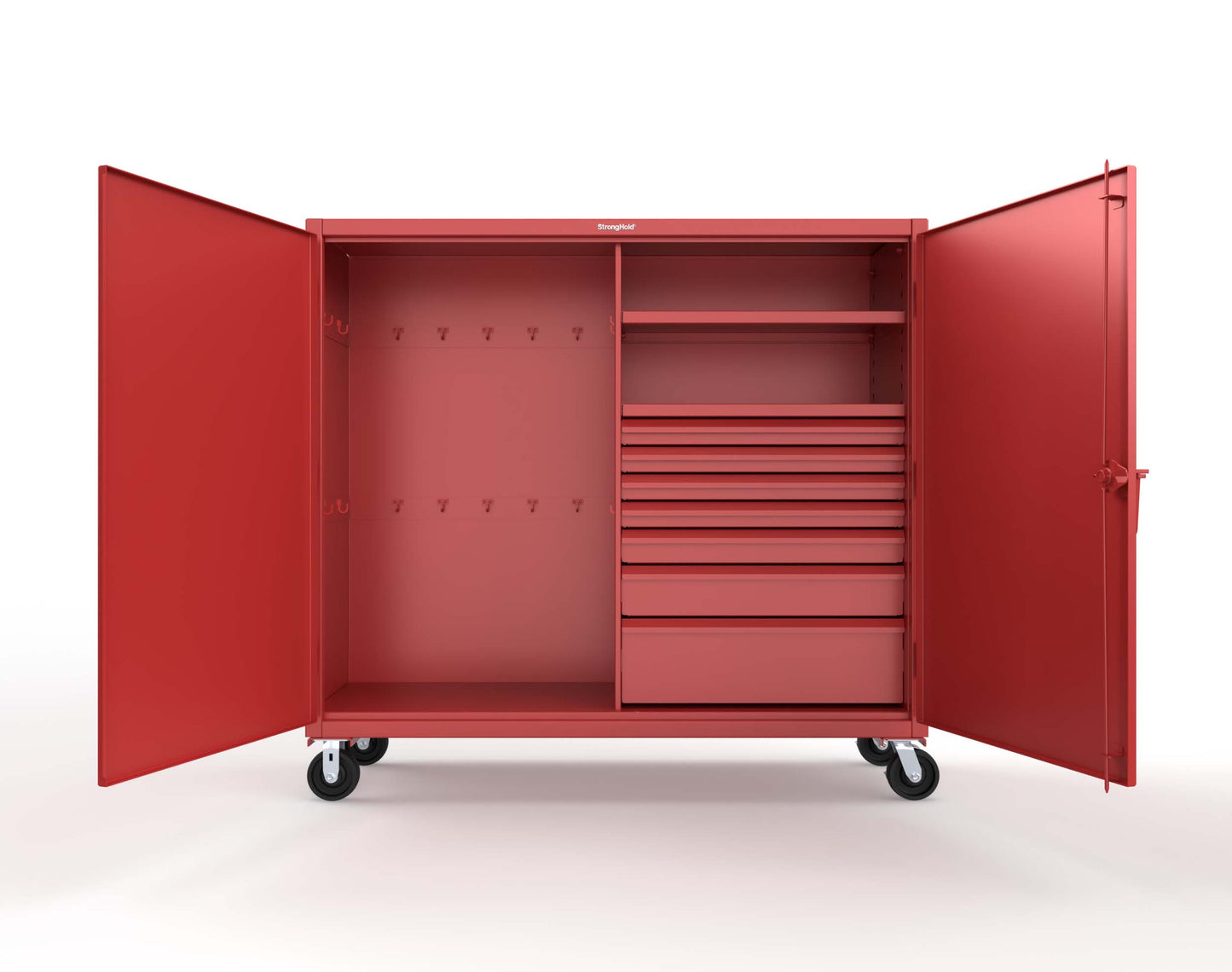 Extreme Duty 12 GA Mobile Rigging Cabinet with 7 Half-Width Drawers, 2 Shelves – 72 in. W x 24 in. D x 68 in. H - 65-242-7/5DB-CA-3001