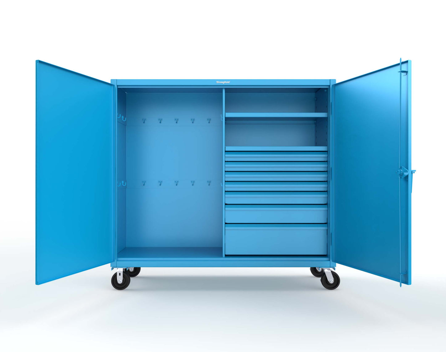 Extreme Duty 12 GA Mobile Rigging Cabinet with 7 Half-Width Drawers, 2 Shelves – 72 in. W x 24 in. D x 68 in. H - 65-242-7/5DB-CA-5012