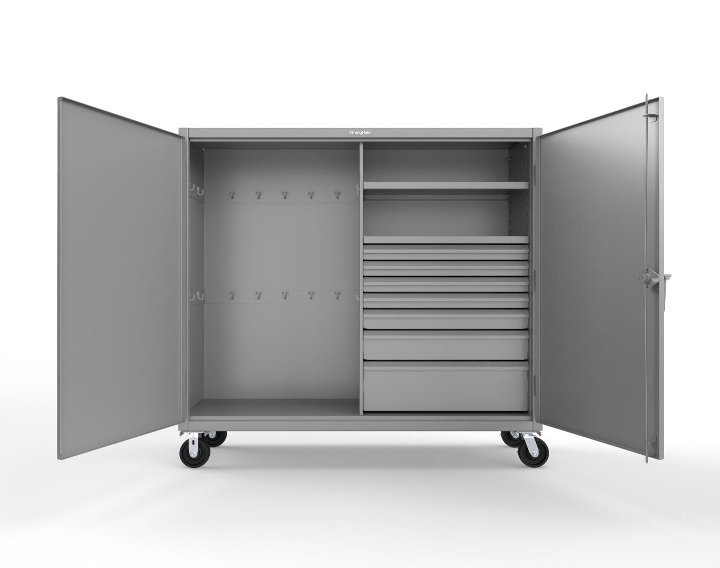 Extreme Duty 12 GA Mobile Rigging Cabinet with 7 Half-Width Drawers, 2 Shelves – 72 in. W x 24 in. D x 68 in. H - 65-242-7/5DB-CA-7037