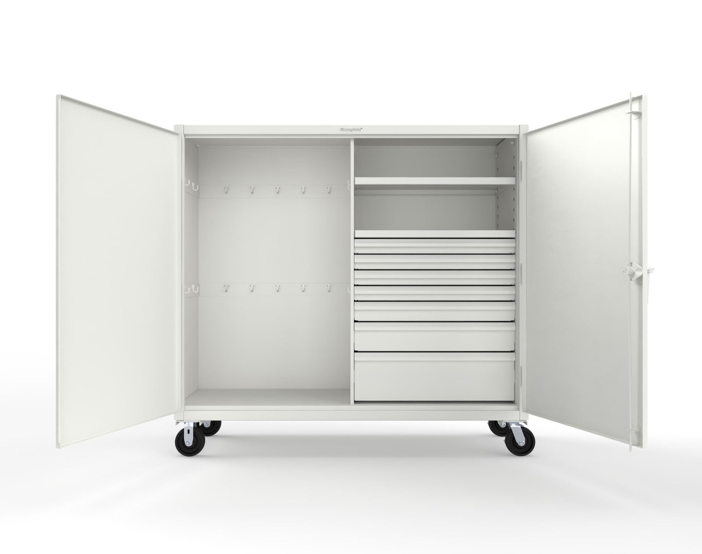 Extreme Duty 12 GA Mobile Rigging Cabinet with 7 Half-Width Drawers, 2 Shelves – 72 in. W x 24 in. D x 68 in. H - 65-242-7/5DB-CA-9003