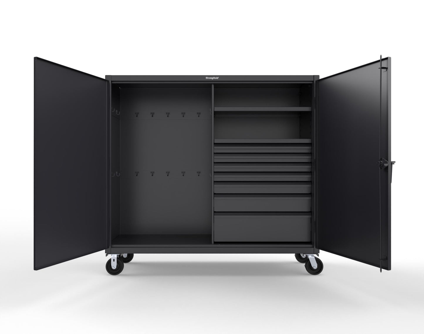 Extreme Duty 12 GA Mobile Rigging Cabinet with 7 Half-Width Drawers, 2 Shelves – 72 in. W x 24 in. D x 68 in. H - 65-242-7/5DB-CA-9005