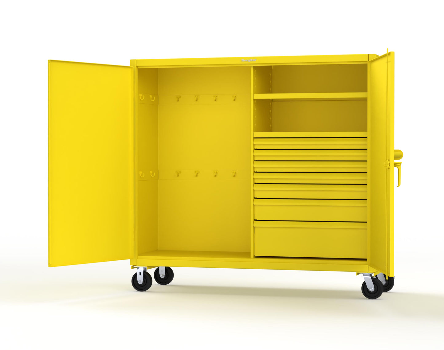 Extreme Duty 12 GA Mobile Rigging Cabinet with 7 Half-Width Drawers, 2 Shelves – 72 in. W x 24 in. D x 68 in. H - 65-242-7/5DB-CA-1021