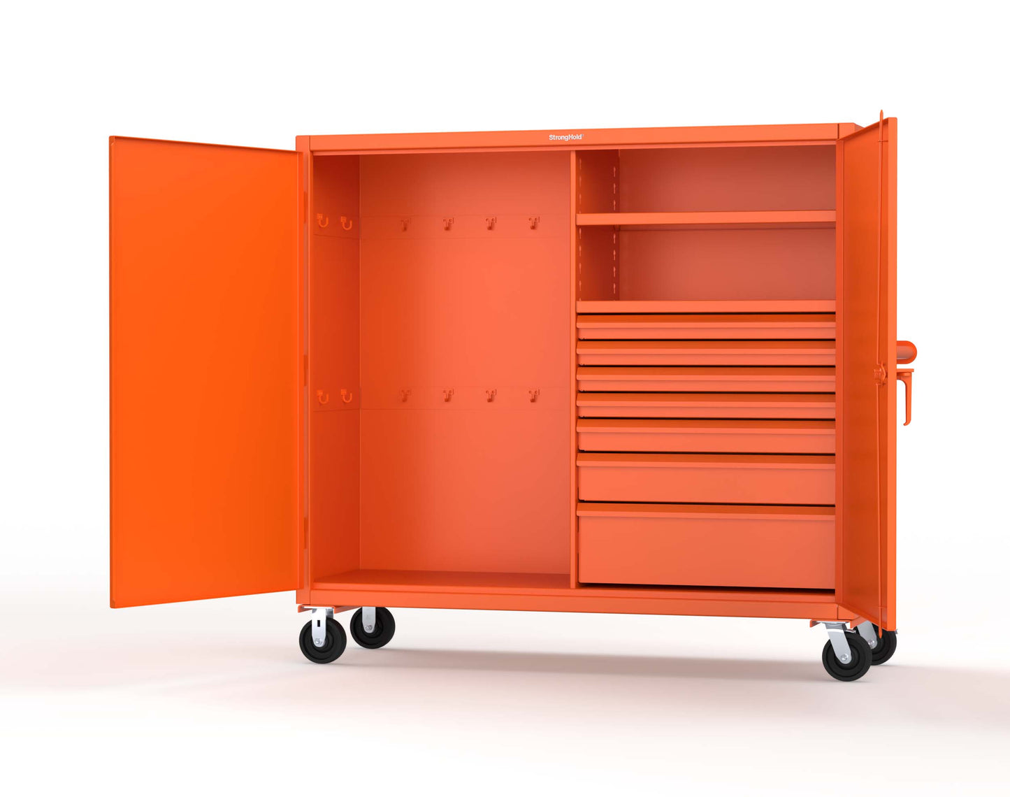 Extreme Duty 12 GA Mobile Rigging Cabinet with 7 Half-Width Drawers, 2 Shelves – 72 in. W x 24 in. D x 68 in. H - 65-242-7/5DB-CA-2009