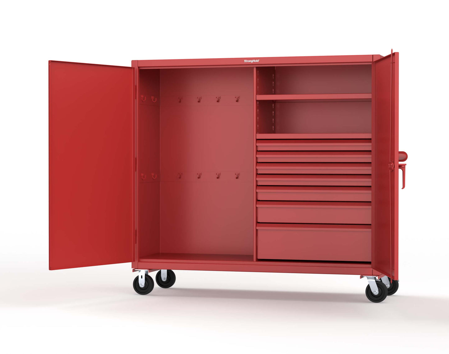 Extreme Duty 12 GA Mobile Rigging Cabinet with 7 Half-Width Drawers, 2 Shelves – 72 in. W x 24 in. D x 68 in. H - 65-242-7/5DB-CA-3001