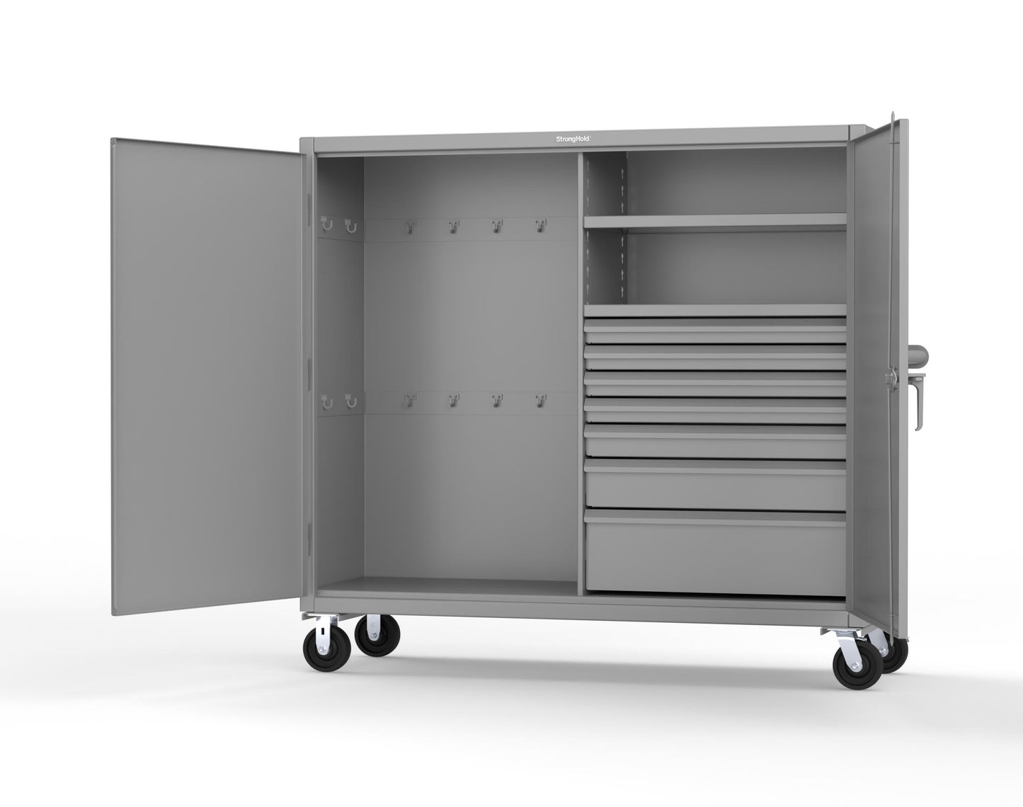 Extreme Duty 12 GA Mobile Rigging Cabinet with 7 Half-Width Drawers, 2 Shelves – 72 in. W x 24 in. D x 68 in. H - 65-242-7/5DB-CA-7037