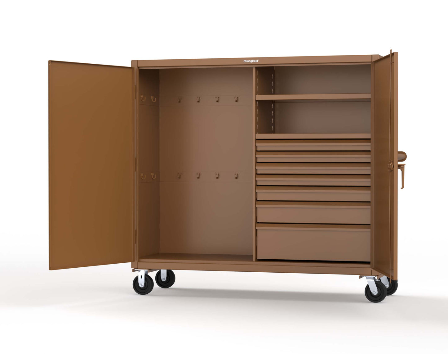 Extreme Duty 12 GA Mobile Rigging Cabinet with 7 Half-Width Drawers, 2 Shelves – 72 in. W x 24 in. D x 68 in. H - 65-242-7/5DB-CA-8008