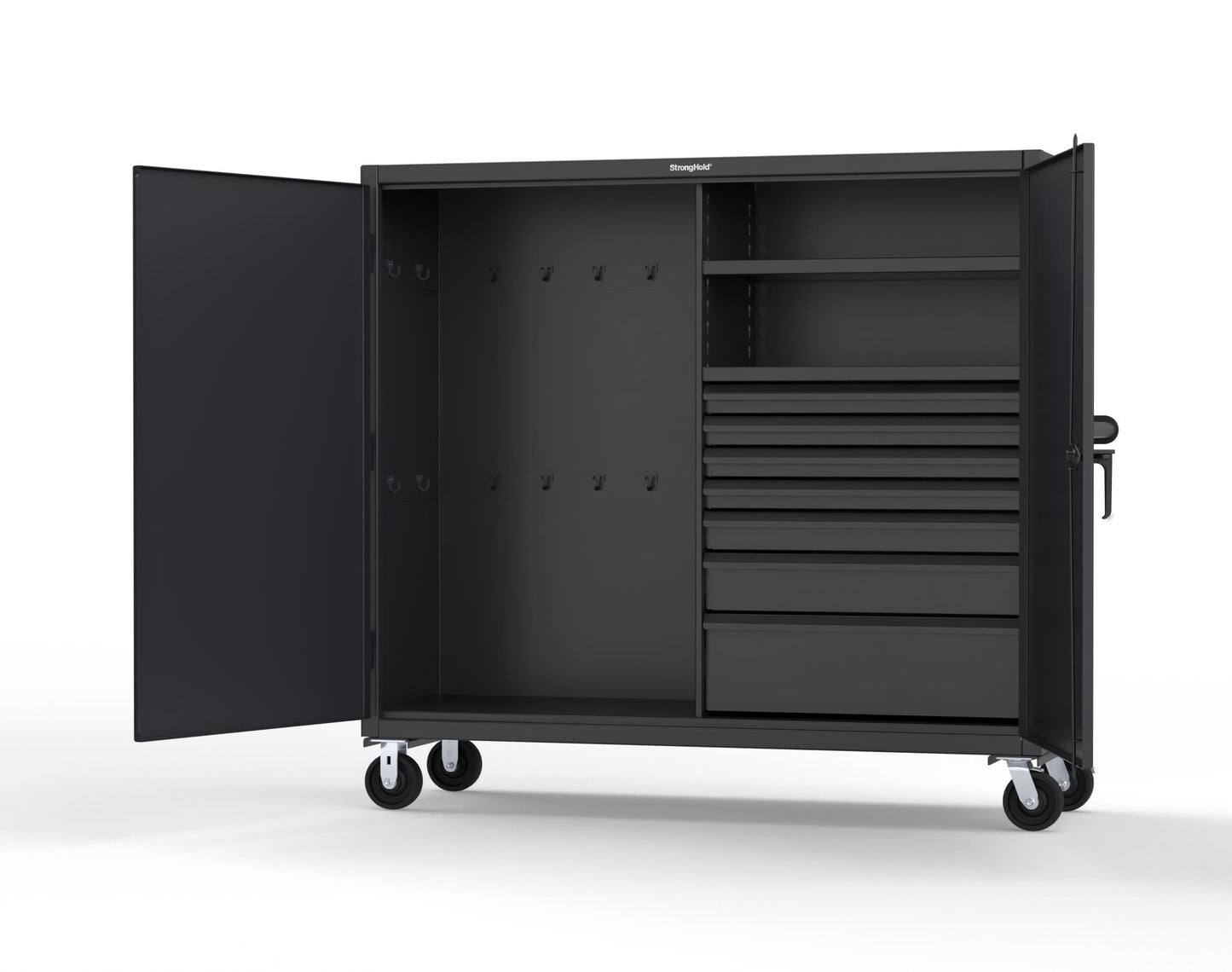 Extreme Duty 12 GA Mobile Rigging Cabinet with 7 Half-Width Drawers, 2 Shelves – 72 in. W x 24 in. D x 68 in. H - 65-242-7/5DB-CA-9005