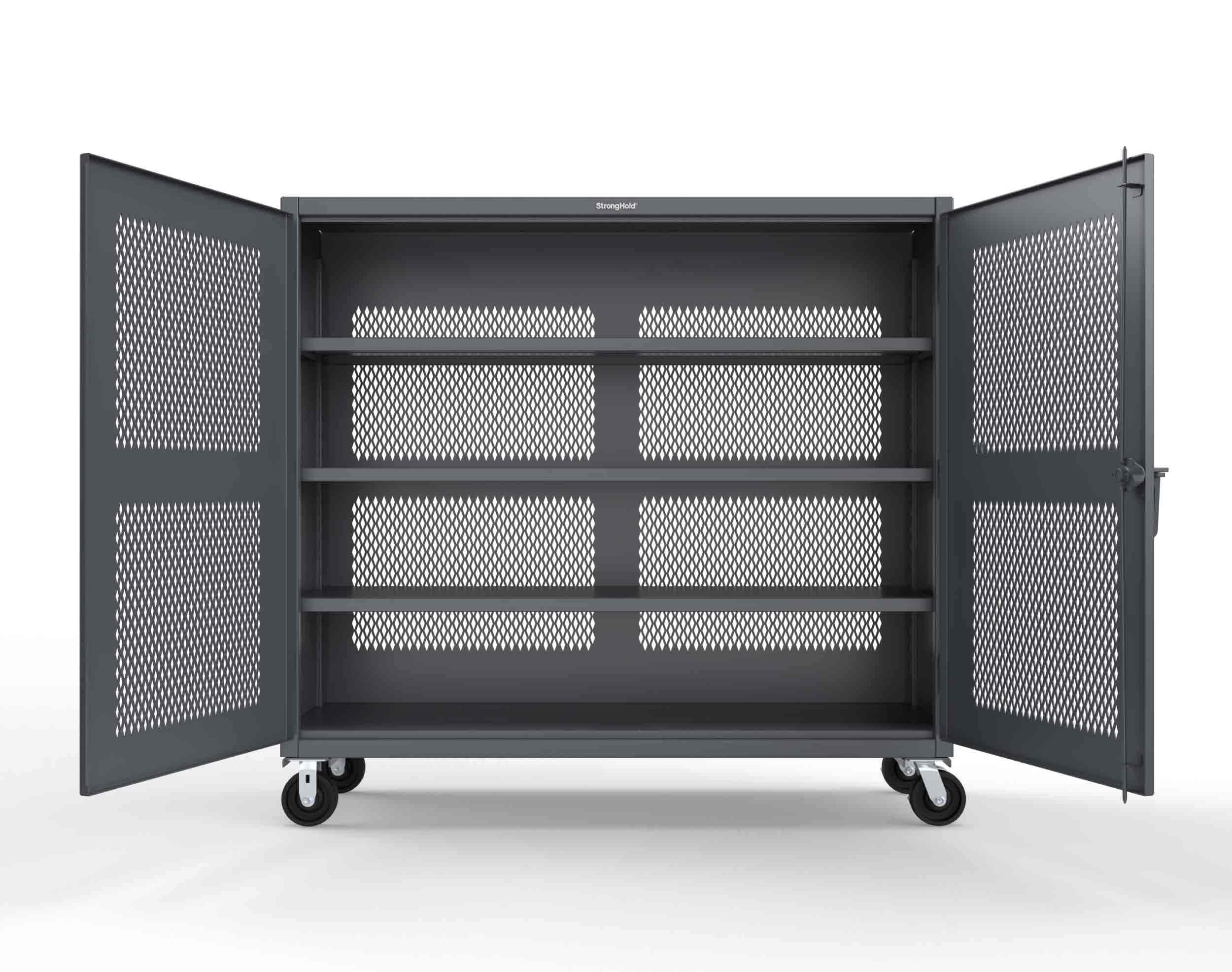 Extreme Duty 12 GA Fully-Ventilated Mobile Cabinet with 3 Shelves - 72 ...
