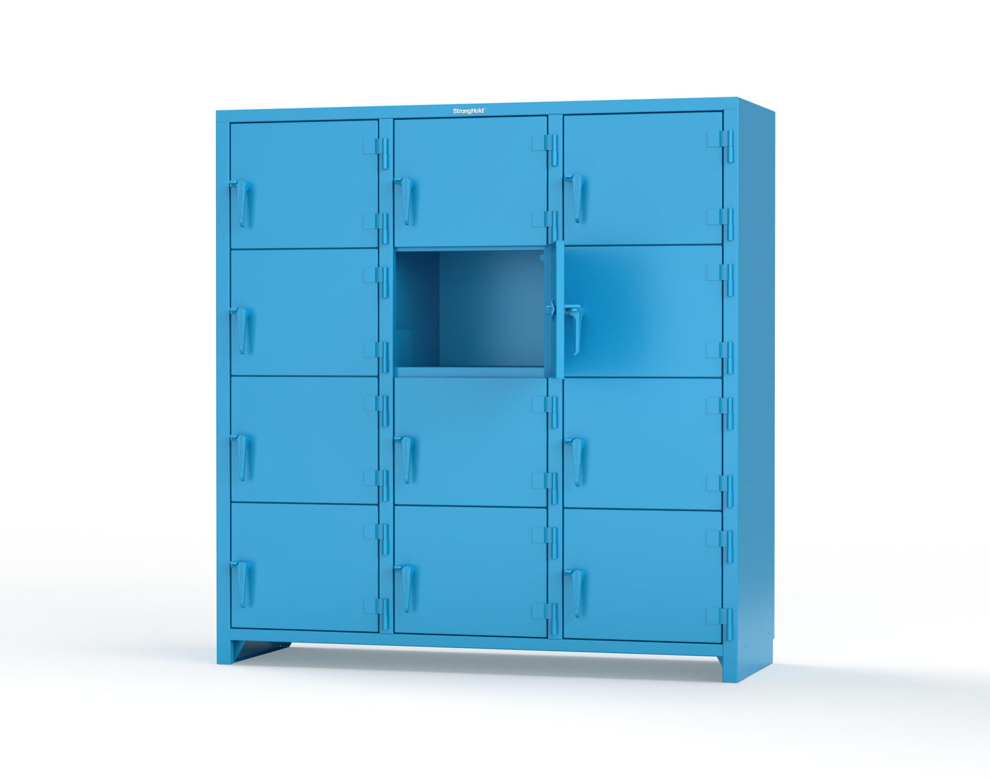 Extra Heavy Duty 14 GA 4-Tier Locker, 12 Compartments -72 in. W x 24 in. D x 75 in. H - 66-12D-24-4T-L-5012